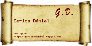 Gerics Dániel névjegykártya